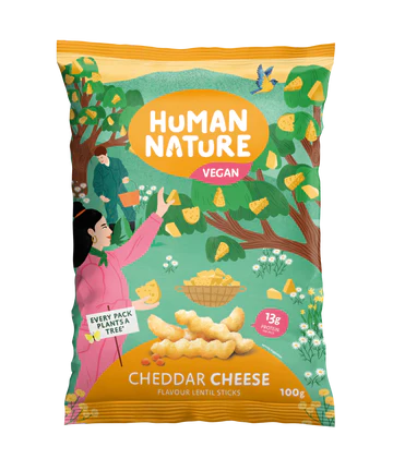 Cheddar Cheese lentil sticks by Human Nature
