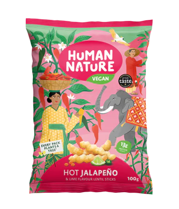 Hot Jalapeño lentil sticks by Human Nature